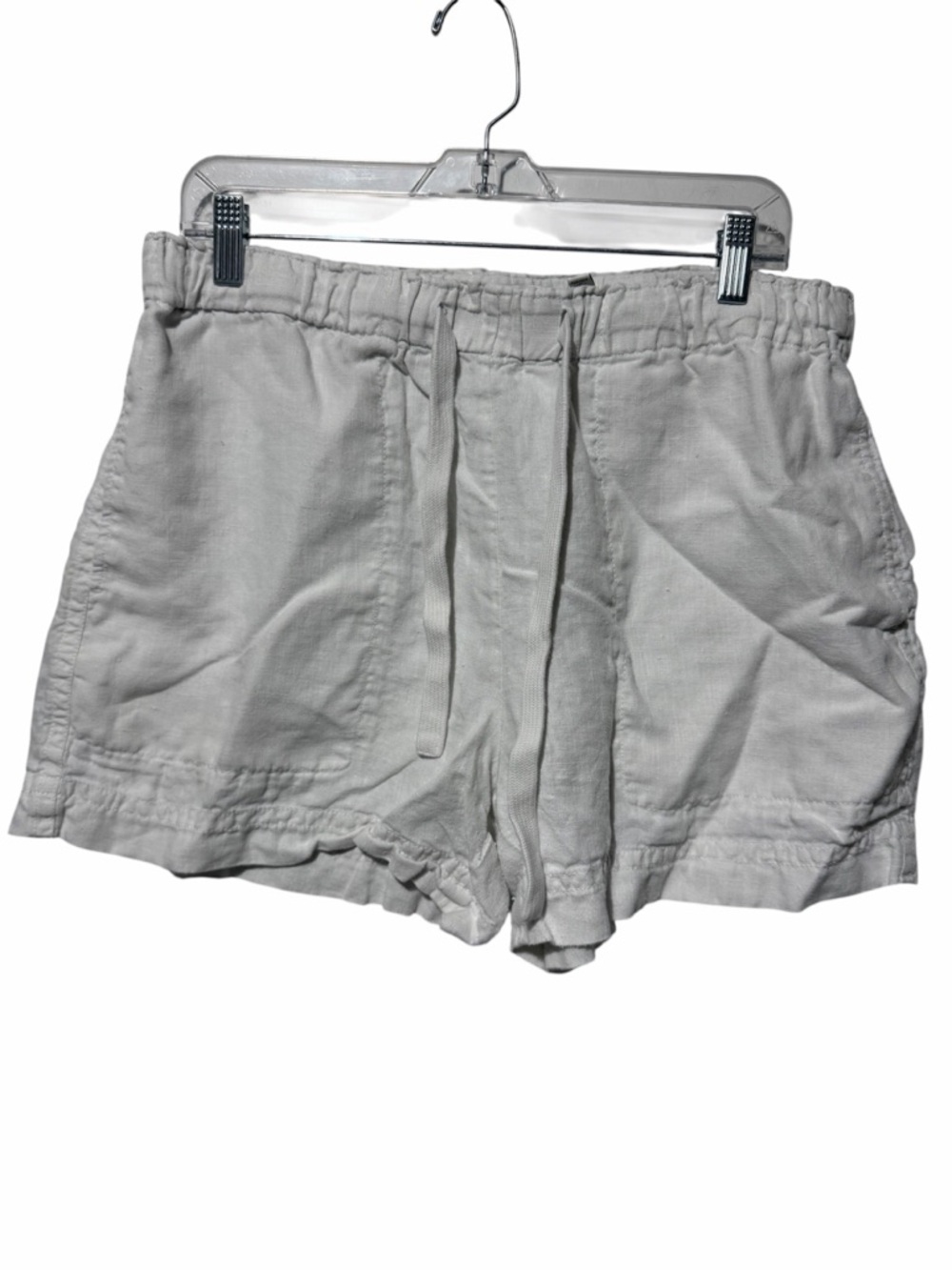 Vince 100% Hemp Tie-Front Pull-On Shorts Bone Off White L